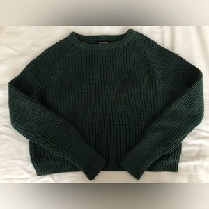 American Apparel Cropped Fisherman Sweater - Dark Green